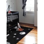 Tapis coton motif espace - noir - 140 x 200
