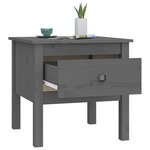 vidaXL Tables d'appoint 2 Pièces Gris 50x50x49 cm Bois massif de pin