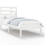 vidaXL Cadre de lit Blanc Bois massif 100x200 cm