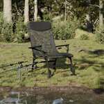 vidaXL Chaise de pêche avec accoudoir pliable camouflage