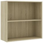 Vidaxl bibliothèque à 2 niveaux chêne sonoma 80x30x76 5 cm aggloméré