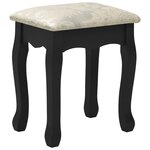 vidaXL Ensemble de coiffeuse avec tabouret Noir 75x69x140 cm Paulownia