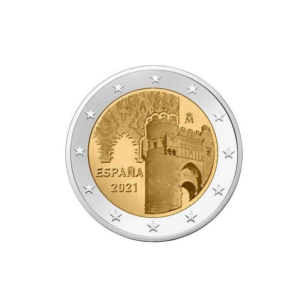 Monnaie 2 euros commémorative espagne 2021 - vieille ville de tolède