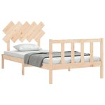 vidaXL Cadre de lit et tête de lit 100x200 cm bois massif