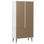 vidaXL Armoire à vitrine MOLDE Blanc 90x35x175 cm Bois de pin massif