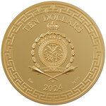 DRAGON ART GILDED 2024 5 Once Argent Monnaie 10 Dollars Niue 2024