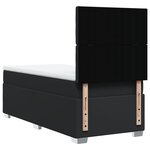 vidaXL Sommier à lattes de lit avec matelas Noir 90x190 cm Similicuir