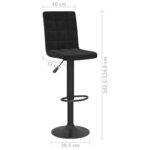 vidaXL Tabouret de bar Noir Velours