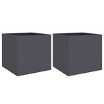 vidaXL Jardinières 2 Pièces anthracite 49x47x46 cm acier laminé à froid