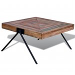 vidaXL Table basse avec pieds en V Bois de teck recyclé