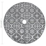 vidaXL Jupe de sapin de Noël de luxe avec chaussette Gris 122 cm Tissu