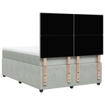 vidaXL Sommier à lattes de lit et matelas Gris clair 140x200cm Velours