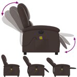 vidaXL Fauteuil de massage inclinable électrique marron similicuir