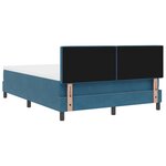 Lit Box Spring vidaXL avec Matelas & LED Bleu Foncé 140x200 cm Velours