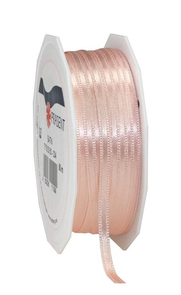 Satin double face 50-m-rouleau 3 mm abricot