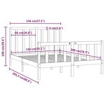 vidaXL Cadre de lit sans matelas 140x200 cm bois massif
