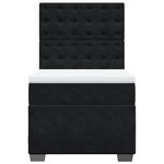 vidaXL Sommier à lattes de lit avec matelas Noir 100x200 cm Velours