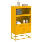 vidaXL Buffet haut jaune moutarde 68 5x38 5x123 5 cm acier