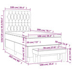 vidaXL Sommier à lattes de lit avec matelas Noir 100x200 cm Tissu