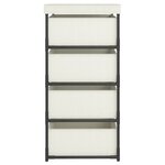 vidaXL Étagère de rangement avec 4 paniers en tissu Acier Crème