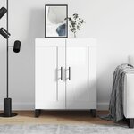 vidaXL Buffet Blanc brillant 69 5x34x90 cm Bois d'ingénierie
