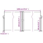 vidaXL Auvent latéral rétractable blanc 120x1200 cm