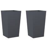 vidaXL Jardinières 2 Pièces anthracite 45x45x75 cm acier