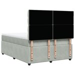 vidaXL Sommier à lattes de lit et matelas Gris clair 140x190cm Velours