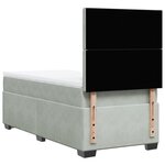 vidaXL Sommier à lattes de lit et matelas Gris clair 80x200 cm Velours