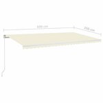vidaXL Auvent manuel rétractable 600x350 cm Crème