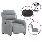vidaXL Fauteuil inclinable électrique Gris clair Tissu