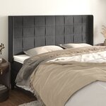 vidaXL Tête de lit avec oreilles Gris foncé 163x16x118/128 cm Velours