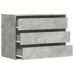 vidaXL Commode d'angle gris béton 80x41x58 cm bois d'ingénierie