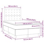 vidaXL Sommier à lattes de lit avec matelas noir 120x190 cm velours