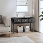 vidaXL Table console Gris 114x40x75 cm Bois massif de pin