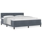 Lit Box Spring vidaXL avec Matelas Gris Foncé Super King en Velours