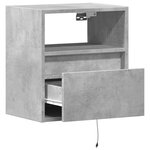 vidaXL Meubles TV muraux et lumières LED 2 Pièces gris béton 41x31x45 cm