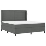 Lit à ressorts vidaXL avec matelas gris foncé 180x200 cm en tissu