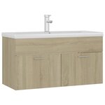 vidaXL Armoire d'évier avec lavabo intégré Chêne sonoma Aggloméré