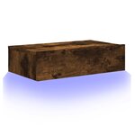 vidaXL Meuble TV avec éclairage LED chêne fumé 60x35x15 5 cm