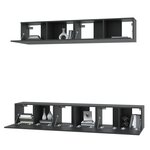 vidaXL Ensemble de meubles TV 5 Pièces Noir Bois d'ingénierie