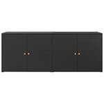 vidaXL Armoire de rangement jardin Noir 198x55 5x80 cm Résine tressée