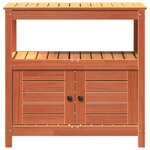 vidaXL Table de rempotage avec étagères marron bois massif de pin