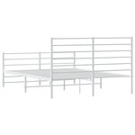 vidaXL Cadre de lit métal avec tête de lit/pied de lit blanc 140x190cm