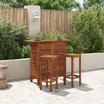 vidaXL Table et chaises de bar 3 Pièces Bois d'acacia massif