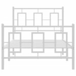 vidaXL Cadre de lit métal sans matelas avec pied de lit blanc 90x190cm