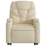 vidaXL Fauteuil inclinable de massage Crème Tissu