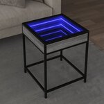 vidaXL Table basse avec LED Infinity sonoma gris 40x40x51 cm