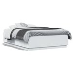 vidaXL Cadre de lit avec LED sans matelas blanc 120x190 cm
