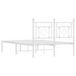 vidaXL Cadre de lit métal sans matelas et tête de lit blanc 120x190 cm